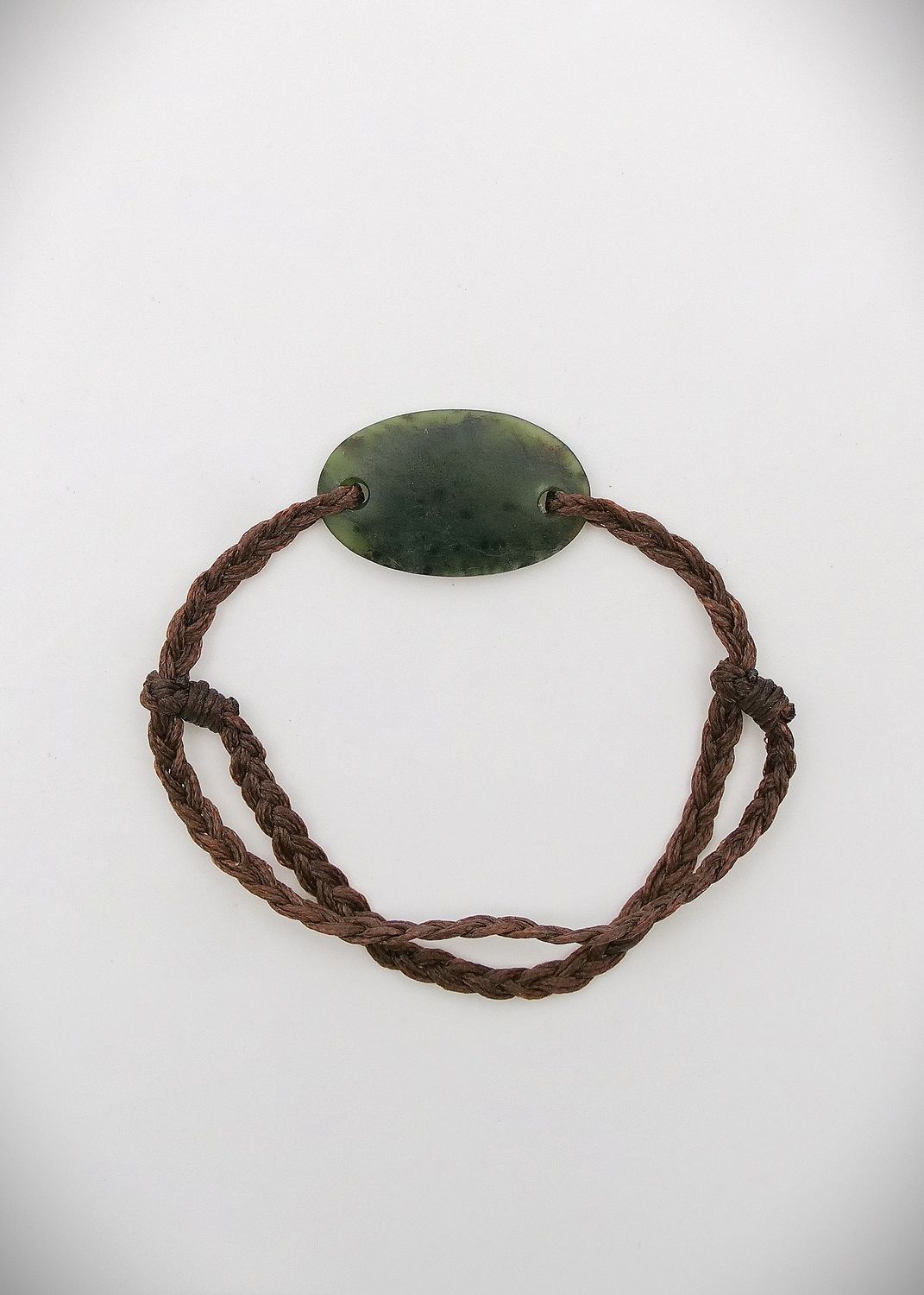 Moko Pounamu Adjustable Bracelet NZ Genuine Kawakawa Greenstone 15678