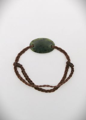 Moko Pounamu Adjustable Bracelet NZ Genuine Kawakawa Greenstone 15678