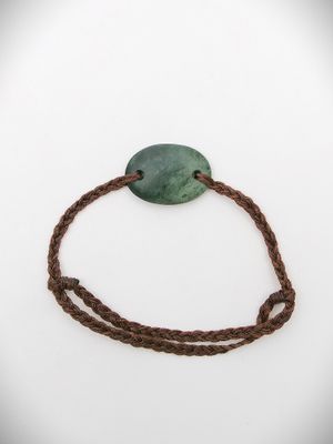 Moko Pounamu Adjustable Bracelet NZ Genuine Kawakawa Greenstone
