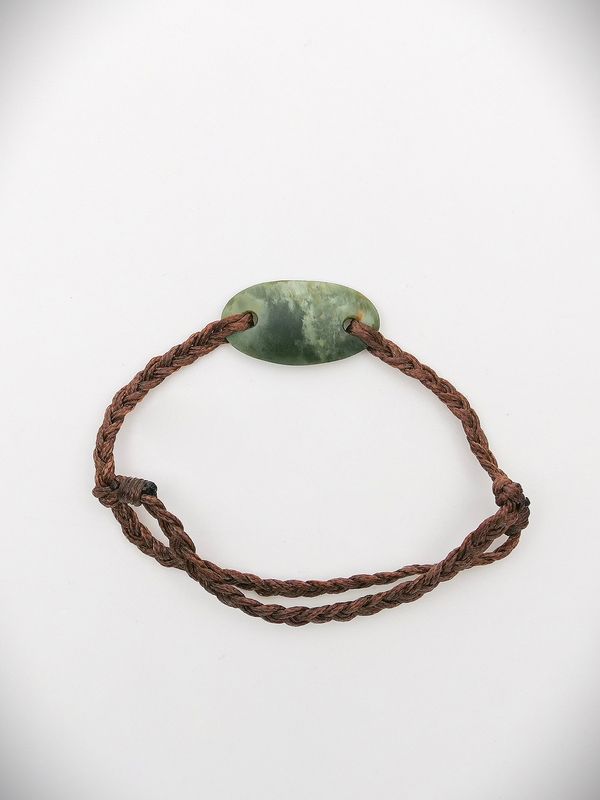 Moko Pounamu Adjustable Bracelet NZ Genuine Kawakawa Greenstone