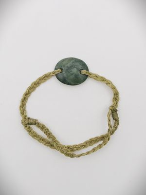 Moko Pounamu Adjustable Bracelet NZ Genuine Kawakawa Greenstone 15682