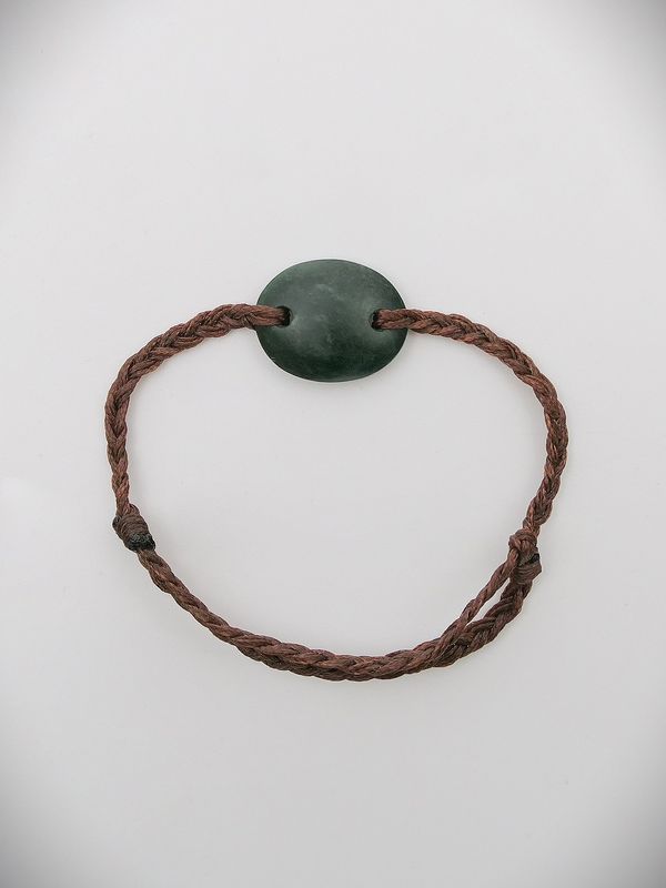 Moko Pounamu Adjustable Bracelet NZ Genuine Kawakawa Greenstone 15683