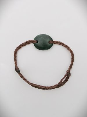 Moko Pounamu Adjustable Bracelet NZ Genuine Kawakawa Greenstone 15683