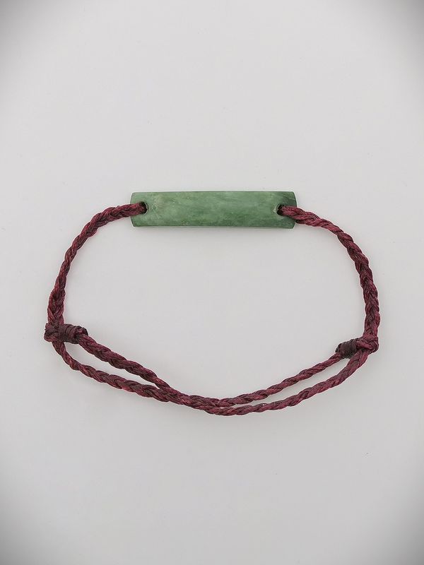 Moko Pounamu Adjustable Bracelet NZ Genuine Auhunga Greenstone 15684