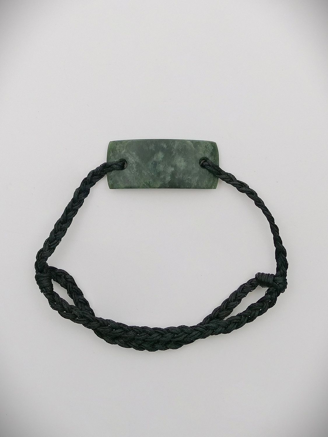 Moko Pounamu Adjustable Bracelet NZ Genuine Kawakawa Greenstone 15686