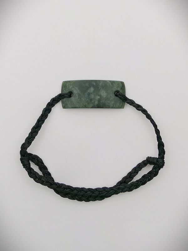 Moko Pounamu Adjustable Bracelet NZ Genuine Kawakawa Greenstone