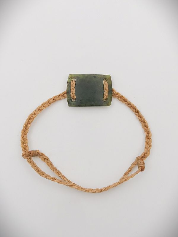 Moko Pounamu Adjustable Bracelet NZ Genuine Kawakawa Greenstone