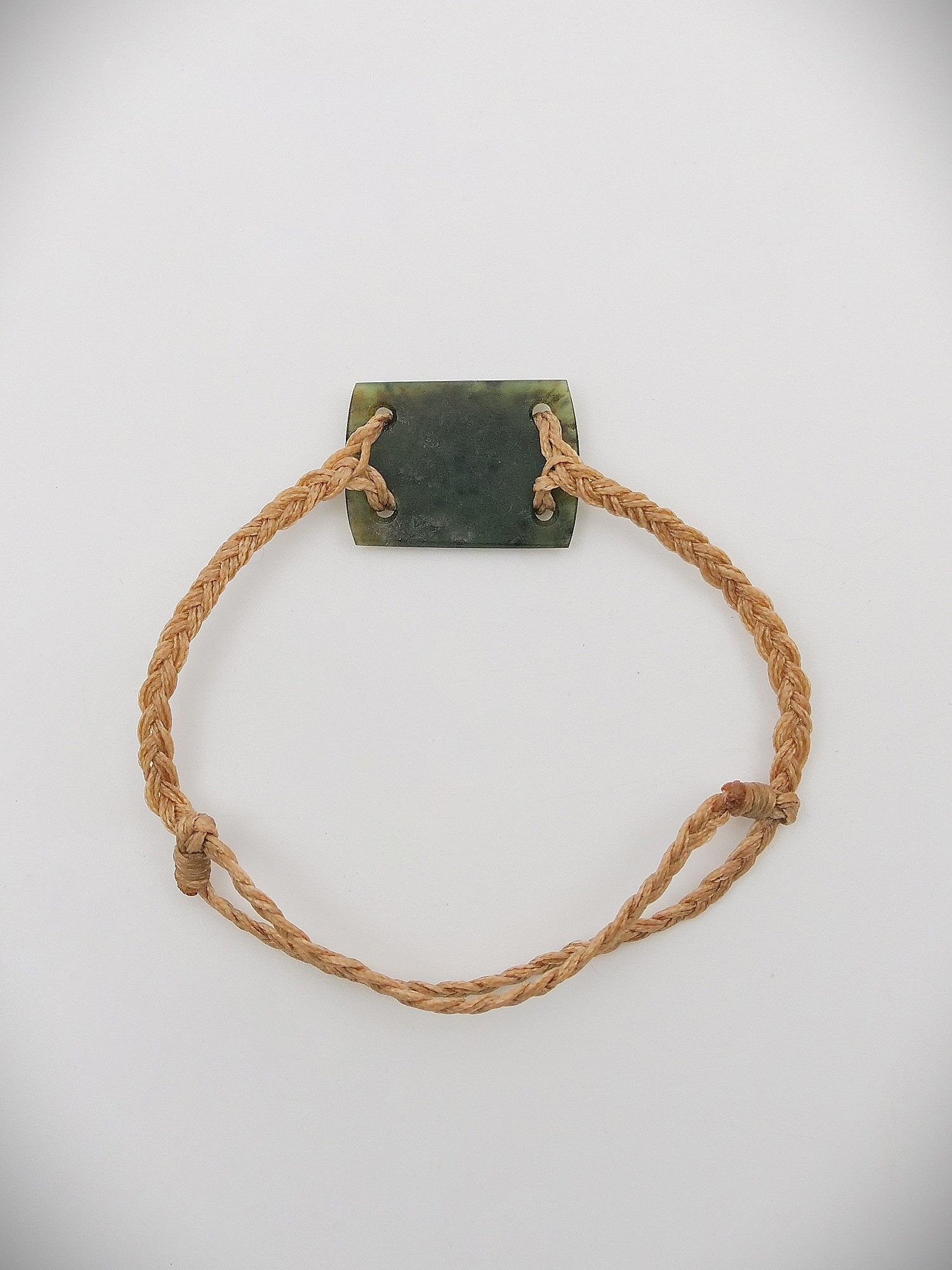 Moko Pounamu Adjustable Bracelet NZ Genuine Kawakawa Greenstone 15689