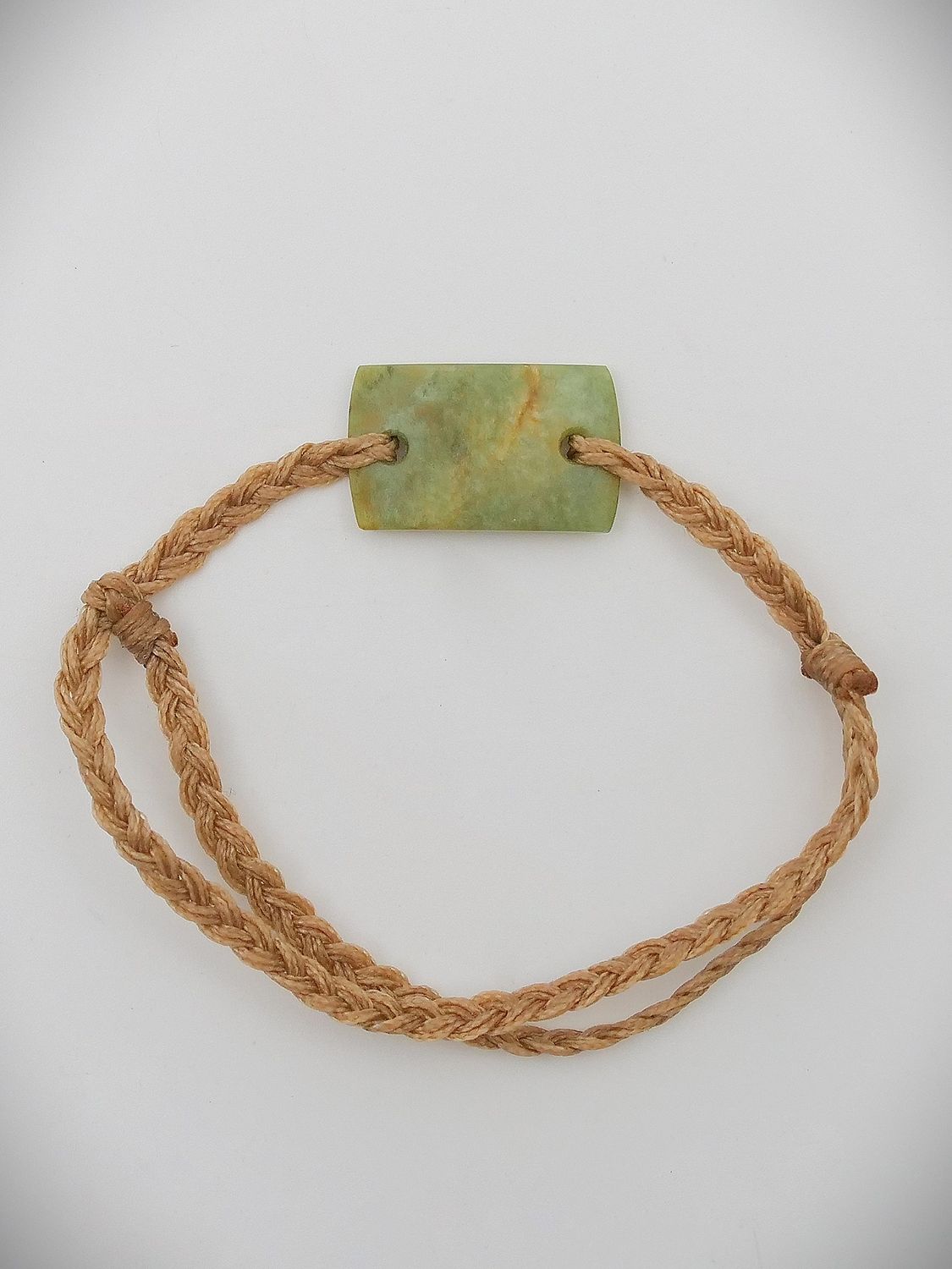 Moko Pounamu Adjustable Bracelet NZ Genuine Raukaraka Greenstone 15695