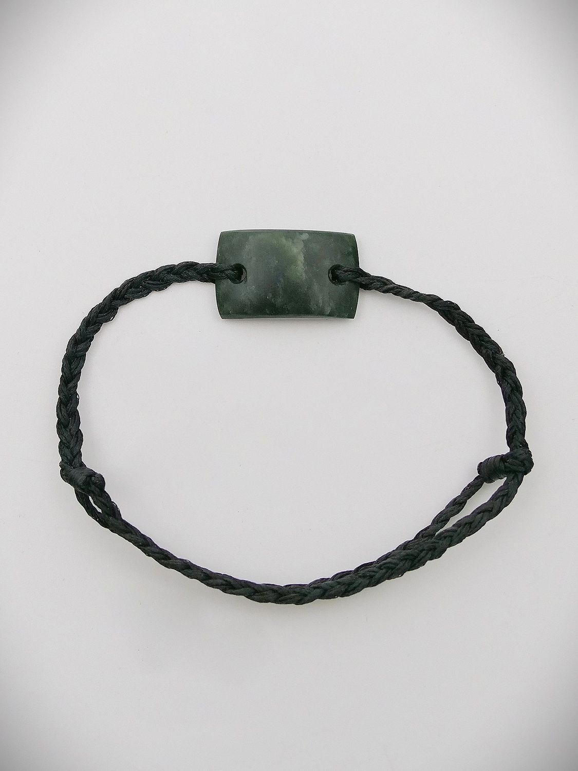Moko Pounamu Adjustable Bracelet NZ Genuine Kawakawa Greenstone 15696