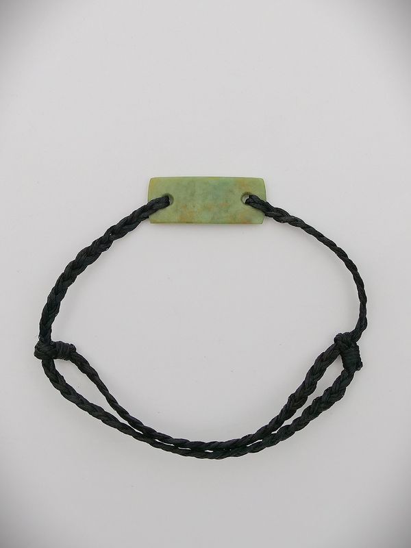 Moko Pounamu Adjustable Bracelet NZ Genuine Raukaraka Greenstone 15699