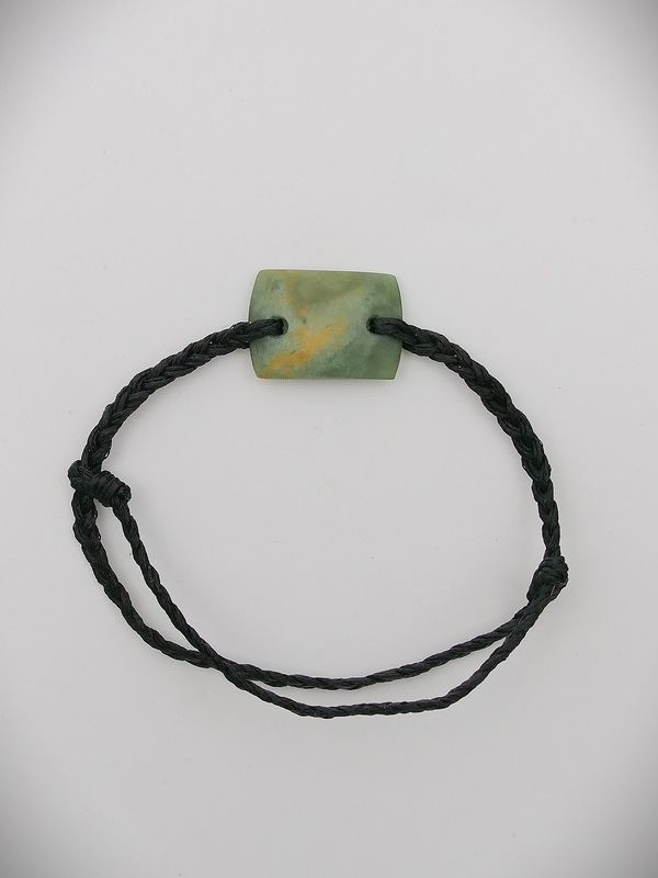Moko Pounamu Adjustable Bracelet NZ Genuine Marsden Flower Greenstone 15701