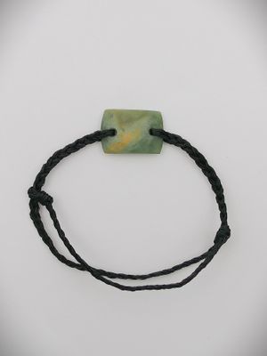 Moko Pounamu Adjustable Bracelet NZ Genuine Marsden Flower Greenstone 15701