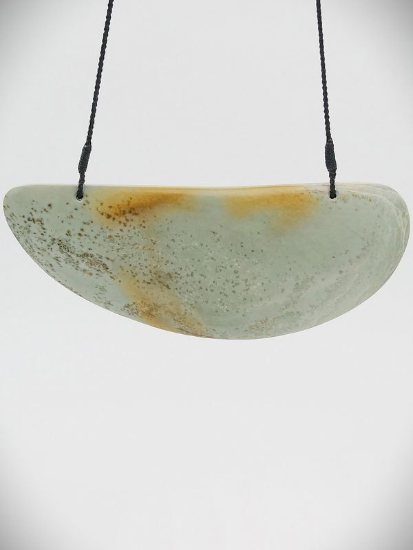 Moko Pounamu Kouma (Breastplate) NZ Genuine Kokopu Greenstone - Mitimiti