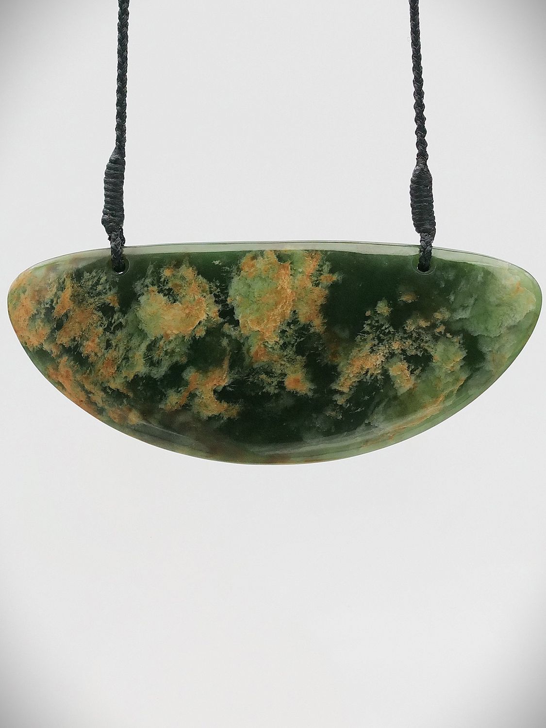Moko Pounamu Kouma (Breastplate) NZ Genuine Marsden Flower Greenstone - Mataikona