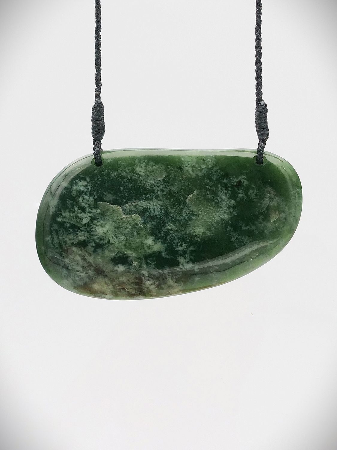 Moko Pounamu Kouma (Breastplate) NZ Genuine Marsden Flower Greenstone - Pohangina