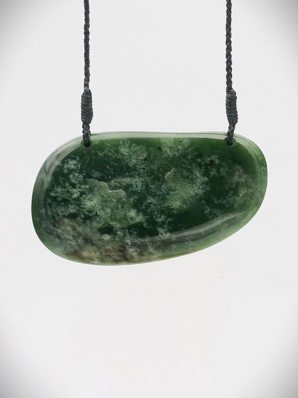 Moko Pounamu Kouma (Breastplate) NZ Genuine Marsden Flower Greenstone - Pohangina