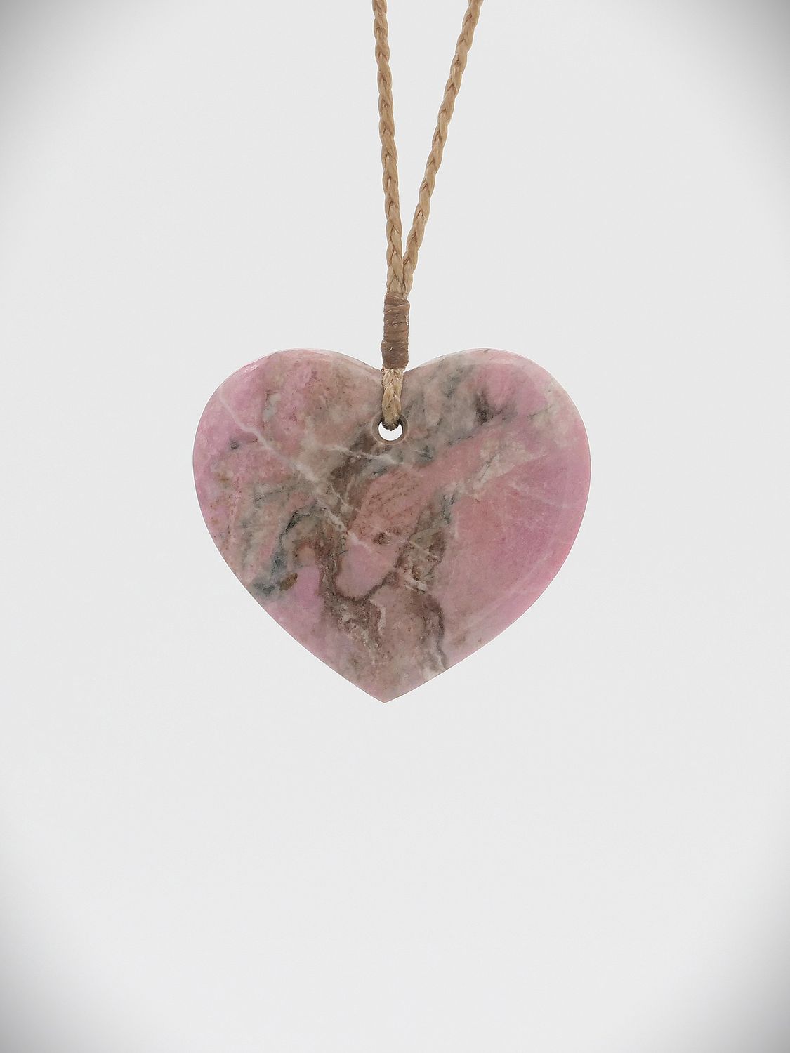 Moko Pounamu,   Heart NZ Genuine Rhodonite stone - Waimakariri