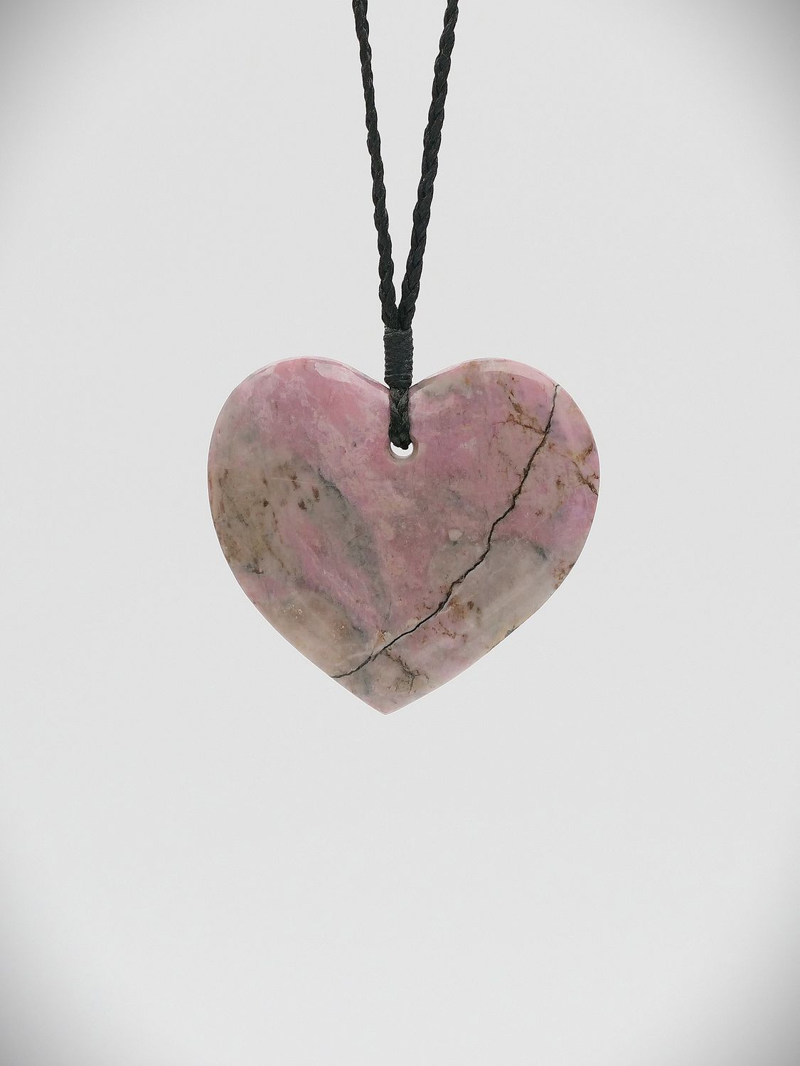 Moko Pounamu,   Heart NZ Genuine Rhodonite stone - Hatuma