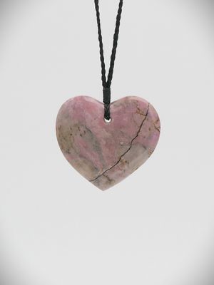 Moko Pounamu,   Heart NZ Genuine Rhodonite stone - Hatuma