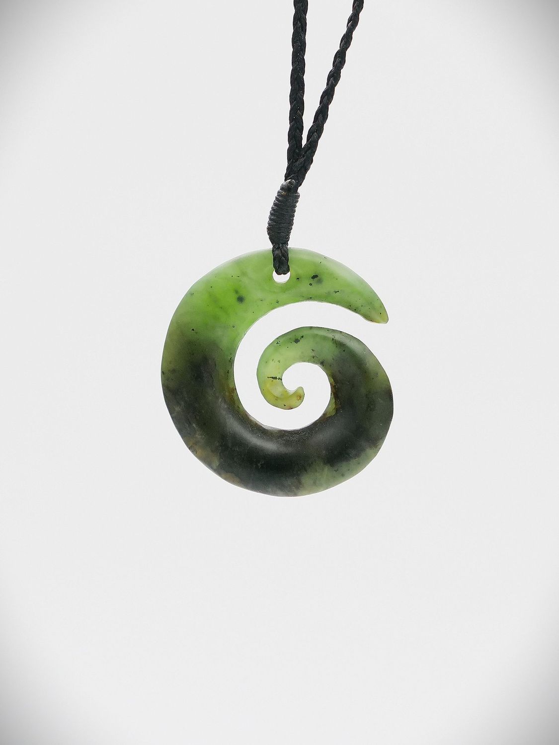 Moko Pounamu Koru NZ Genuine Kawakawa Flower Greenstone - Tiraumea