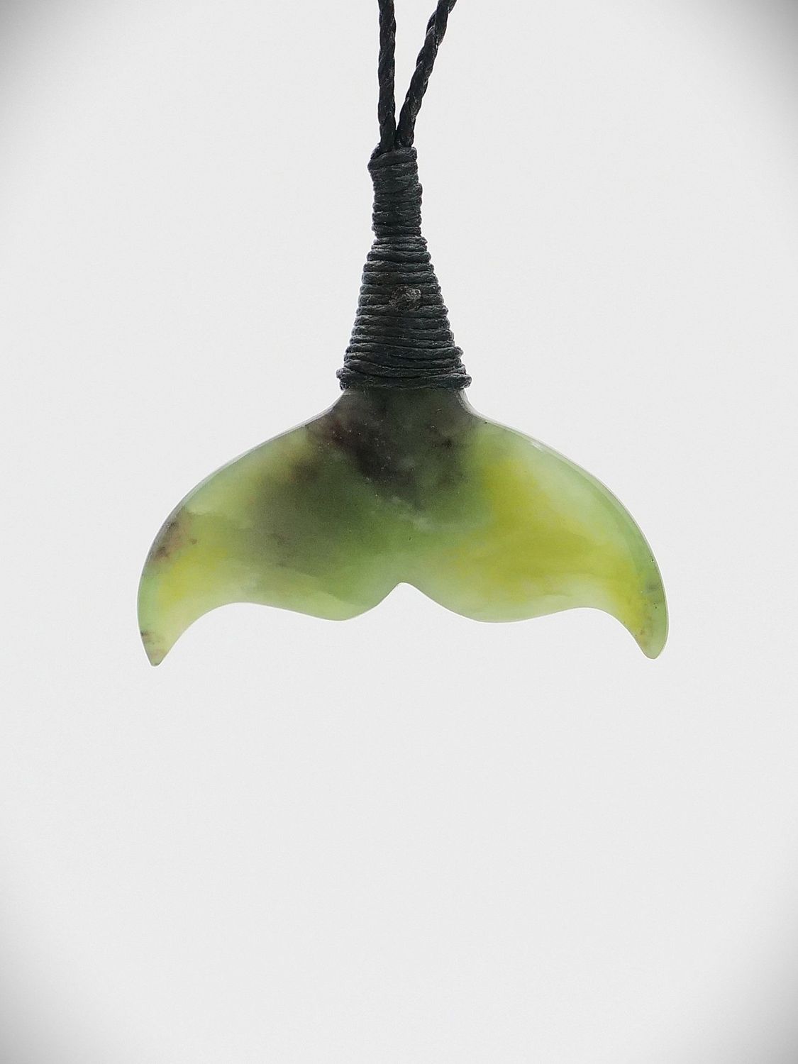 Moko Pounamu Whales Tail NZ Genuine Totoweka Greenstone - Papatawa