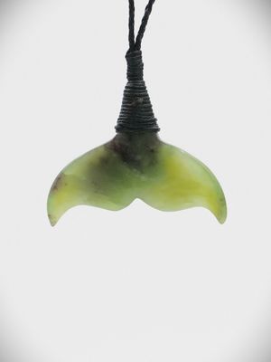 Moko Pounamu Whales Tail NZ Genuine Totoweka Greenstone - Papatawa
