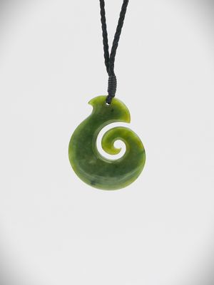 Moko Pounamu Koru NZ Genuine Raukaraka Greenstone - Opawa