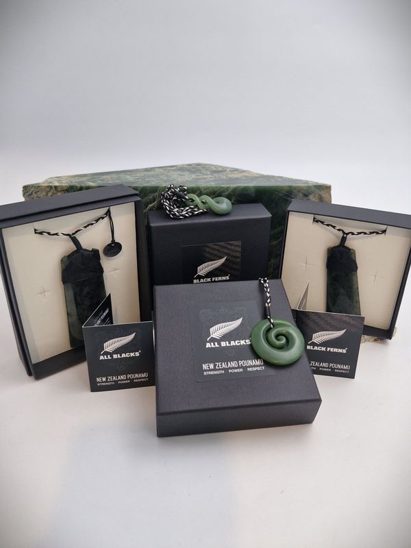 All Blacks Pounamu Carvings