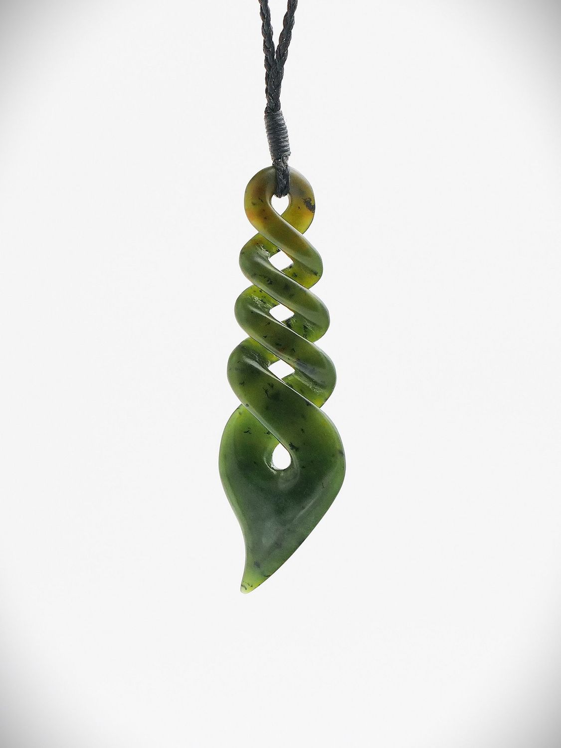 Moko Pounamu Quadruple Pikorua NZ Genuine Kawakawa Greenstone - Moeraki
