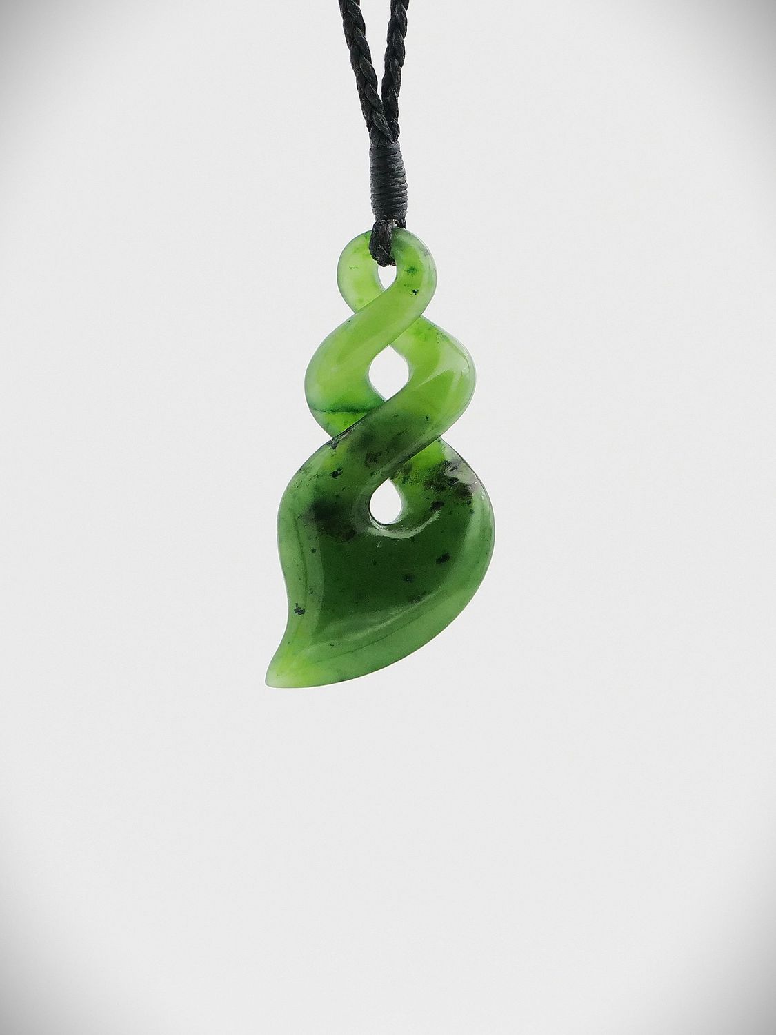 Moko Pounamu Double Pikorua (Twist) NZ Genuine Kahurangi Greenstone - Mangaorapa
