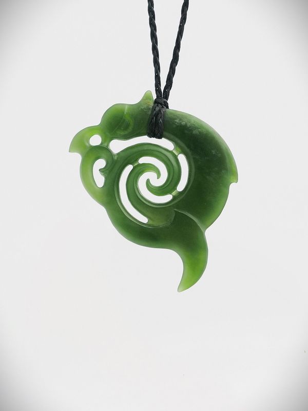 Moko Pounamu Koropepe NZ Genuine Kahotea Greenstone - Waitahora