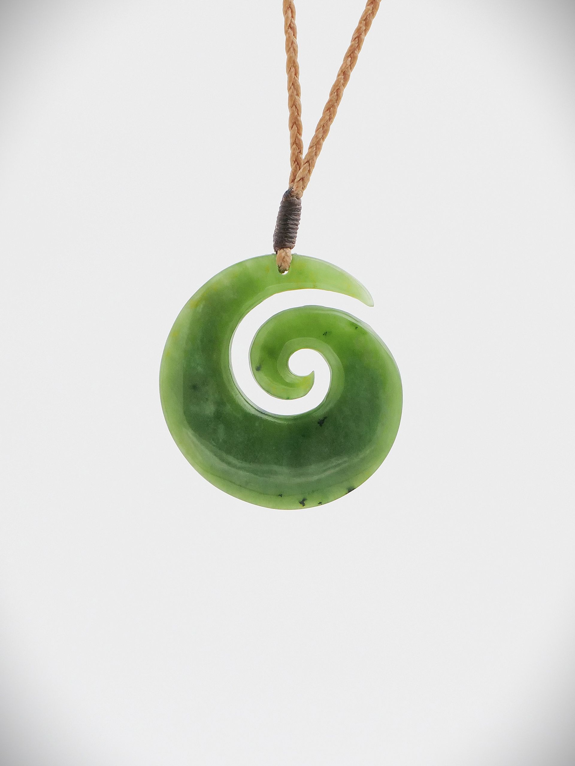 Moko Pounamu Koru NZ Genuine Marsden Flower Greenstone - Waitaanga