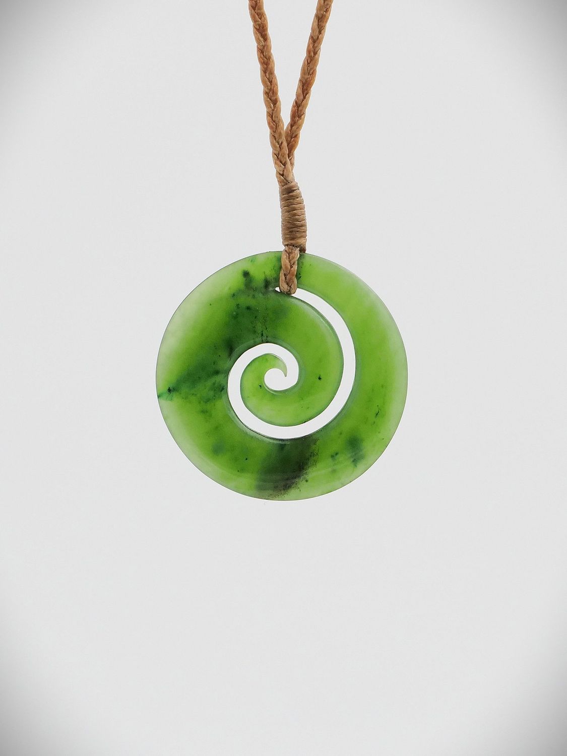 Moko Pounamu Koru NZ Genuine Kahurangi Greenstone - Moawhango