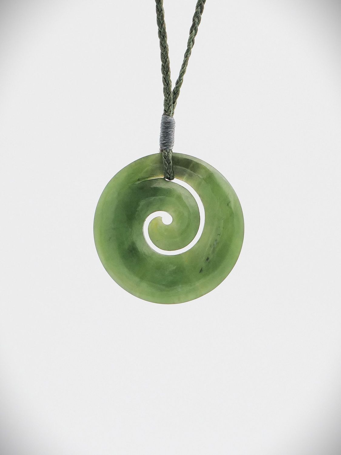 Moko Pounamu Koru NZ Genuine Inanga Greenstone - Ohingaiti