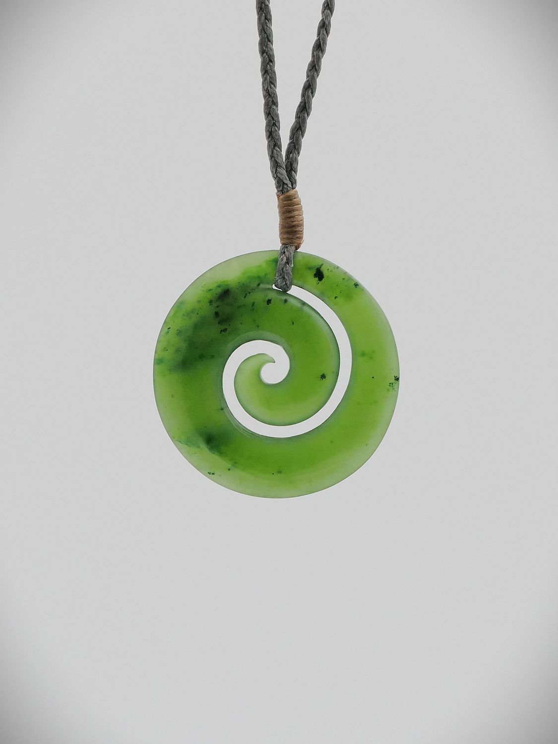 Moko Pounamu Koru NZ Genuine Kahurangi Greenstone - Pukeokahu