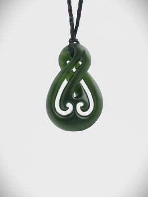 Moko Pounamu Single Pikorua NZ Genuine Kawakawa Greenstone - Omihi