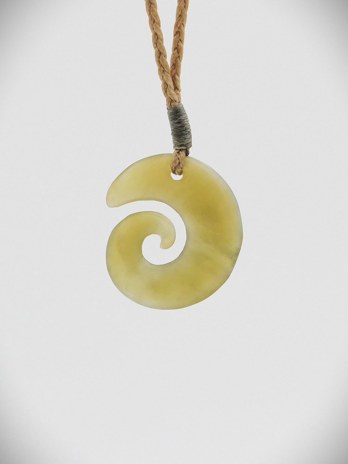 Moko Pounamu Koru NZ Genuine Inanga Greenstone - Kumeroa