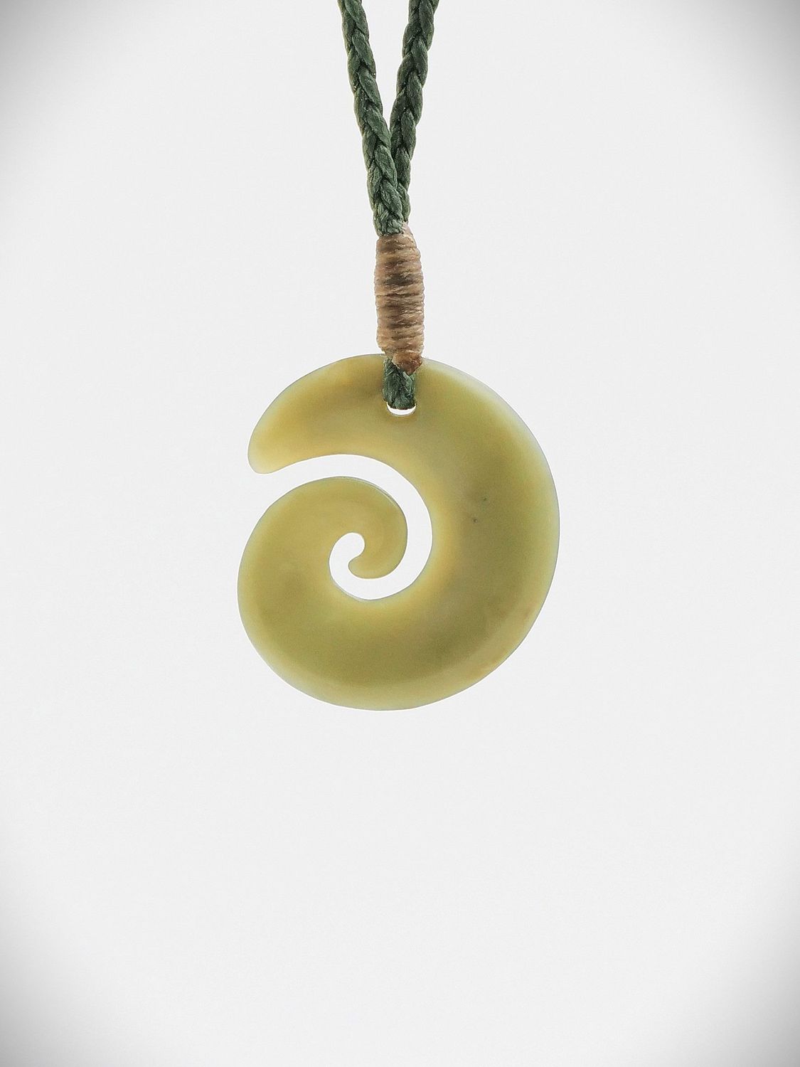 Moko Pounamu Koru NZ Genuine Inanga Greenstone - Mangaorapa