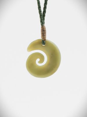 Moko Pounamu Koru NZ Genuine Inanga Greenstone - Mangaorapa