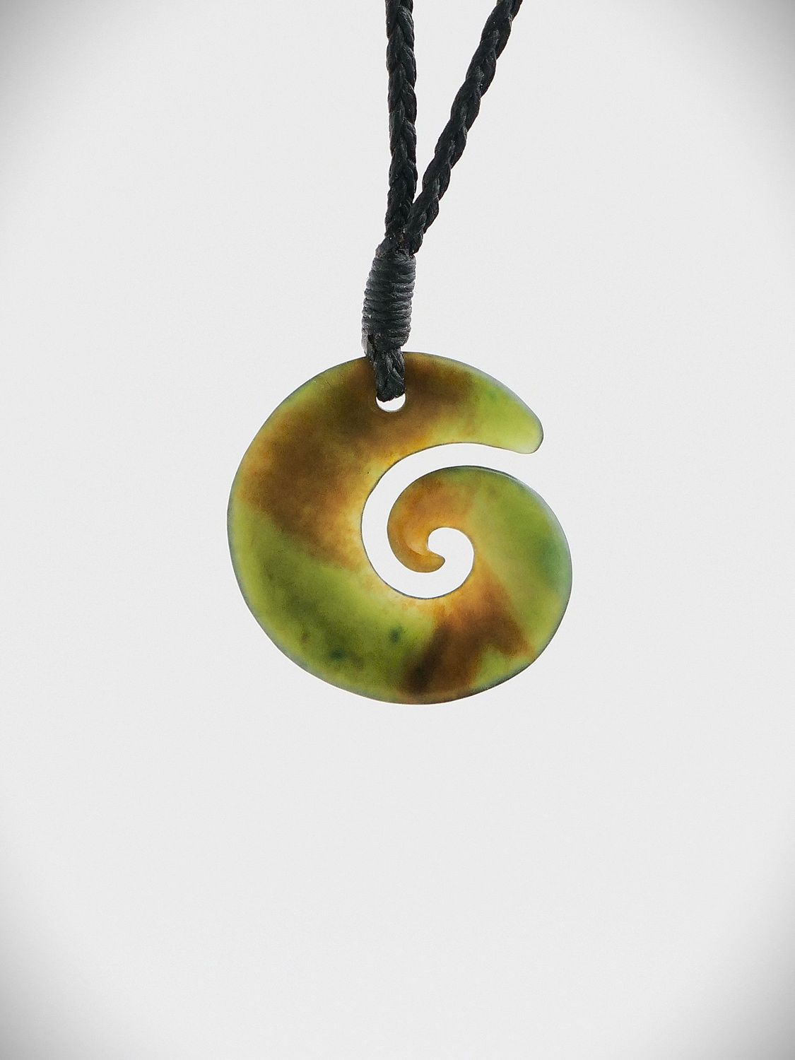 Moko Pounamu Koru NZ Genuine Raukaraka Greenstone - Ohakuri