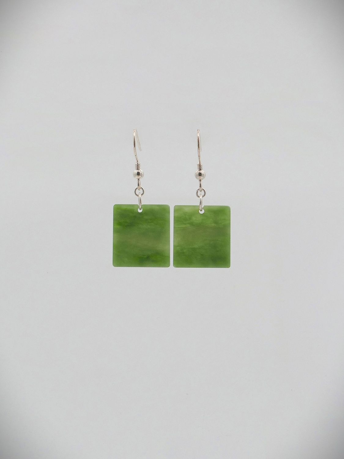 Moko Pounamu NZ Kahurangi Greenstone & Sterling Silver Earrings - Omakere