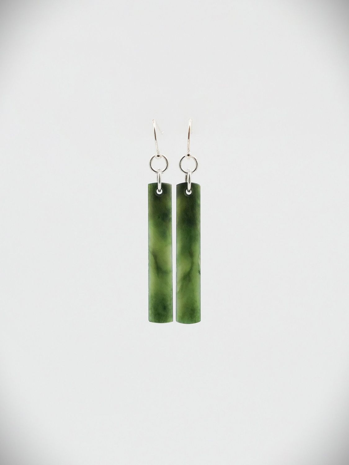 Moko Pounamu NZ Kawakawa Greenstone & Sterling Silver Earrings - Ruataniwha