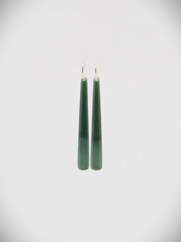 Moko Pounamu NZ Kawakawa Flower Greenstone & Sterling Silver Earrings - Pukehou