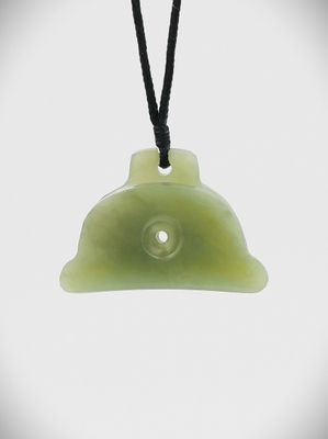 Moko Pounamu Shepherds Whistle NZ Genuine Inanga Greenstone - Poukawa