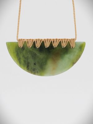 Moko Pounamu Kouma (Breastplate) NZ Genuine Totoweka Greenstone - Oraora