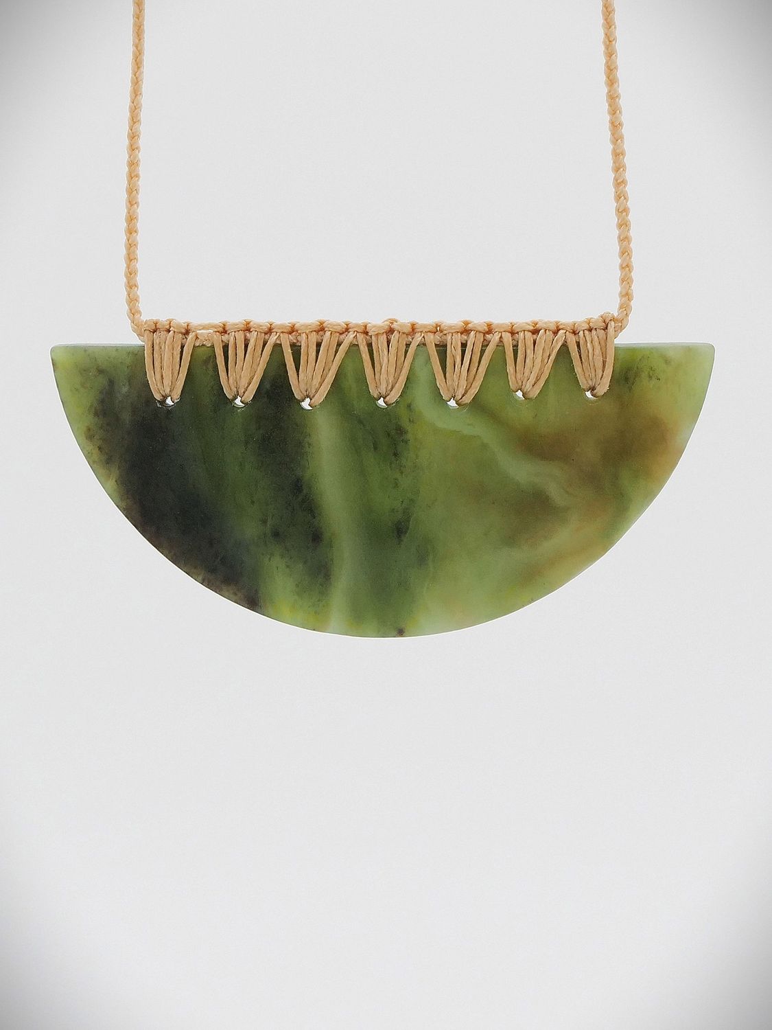 Moko Pounamu Kouma (Breastplate) NZ Genuine Totoweka Greenstone - Maraetotara