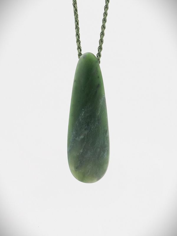 Moko Pounamu Roimata (Teardrop) NZ Genuine Kawakawa Greenstone - Waiora
