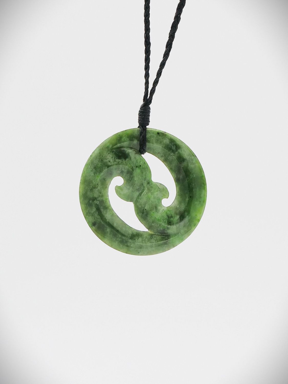Moko Pounamu Koru NZ Genuine Kahotea Greenstone - Waihopai