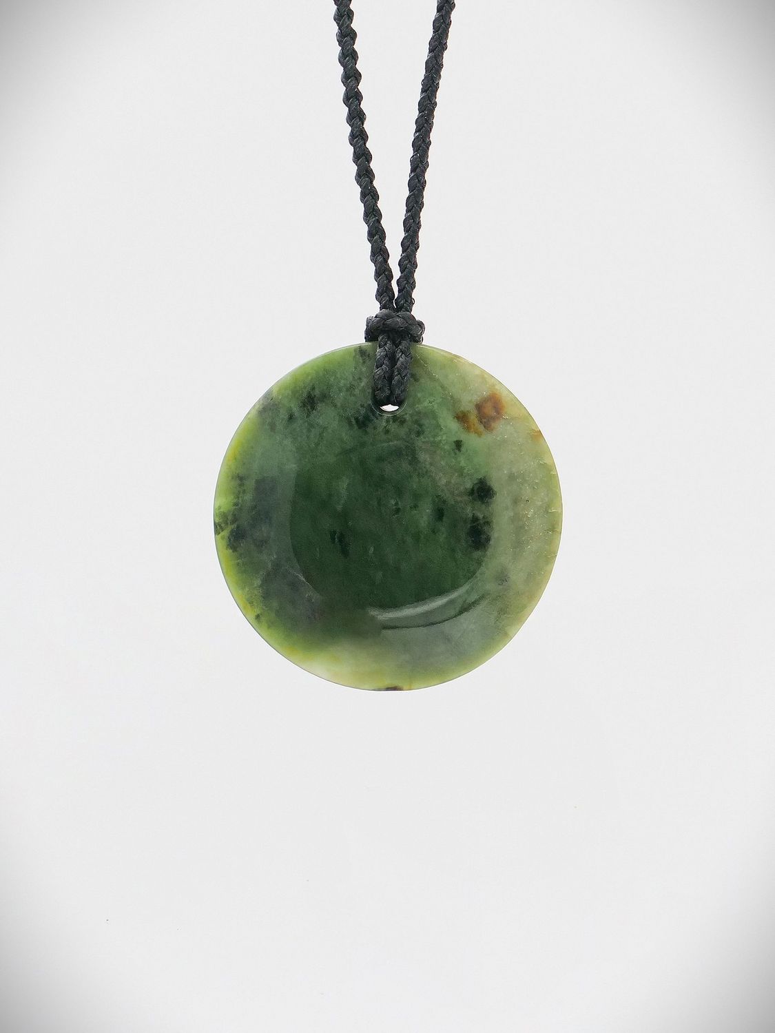 Moko Pounamu Porohita (Disc) NZ Genuine Kawakawa Flower Greenstone - Kaitawa